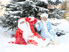 Дед мороз с посохом со снегурочкой в Казани